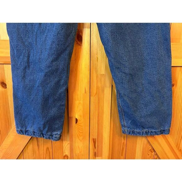 Lakin Mckey Mens Flannel Lined Dark Wash Carpenter Jeans Size 42x30 (5106) - Picture 6 of 8